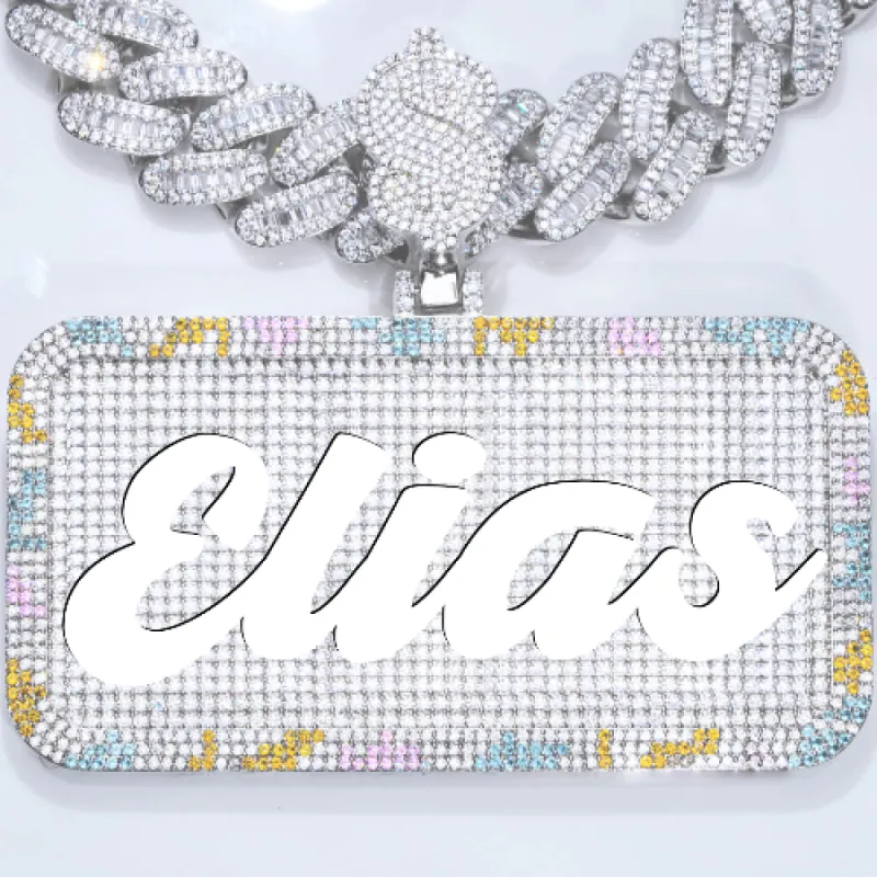 CUSTOM LETTER NECKLACE 3D COLORFUL SQUARE sold by The GUU Shop