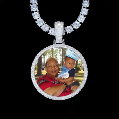 925S & VVS Moissanite 3D Circle Custom Picture Pendant sold by The GUU Shop