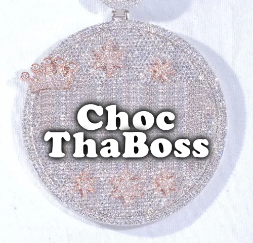 CUSTOM LETTER NECKLACE 3D BIG CROWN DISC sold by The GUU Shop