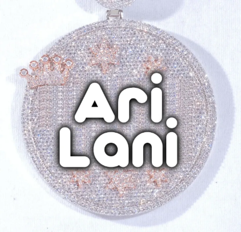 CUSTOM LETTER NECKLACE 3D BIG CROWN DISC made by The GUU Shop