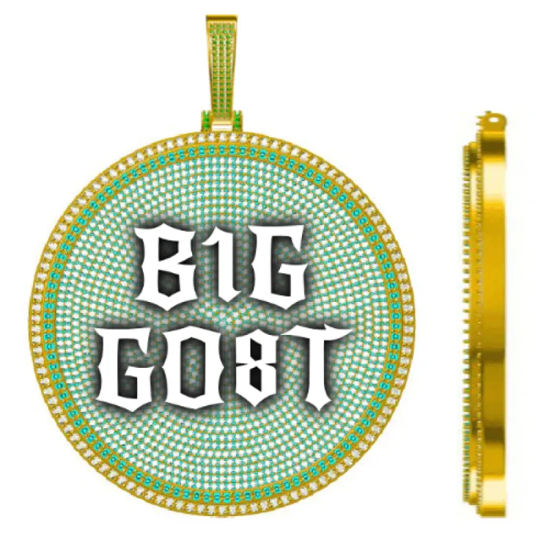 CUSTOM LETTER NECKLACE 3D BIG DISC made by The GUU Shop