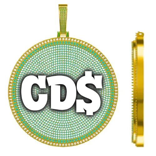 CUSTOM LETTER NECKLACE 3D BIG DISC sold by The GUU Shop