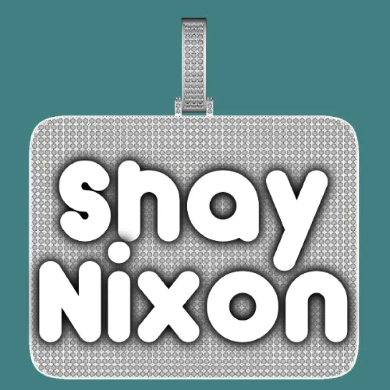 CUSTOM LETTER NECKLACE 3D BIG SQUARE sold by The GUU Shop