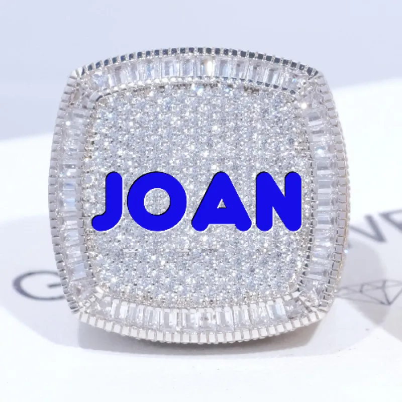 CUSTOM LETTER 3D ICED RING sold by The GUU Shop