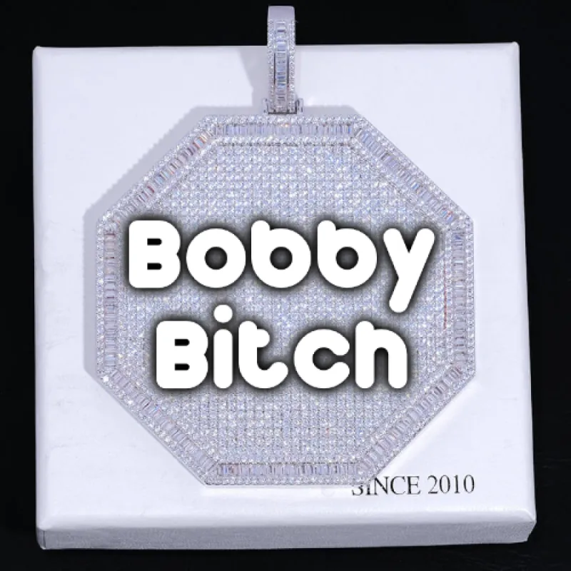 CUSTOM LETTER NECKLACE 3D BIG OCTAGON sold by The GUU Shop