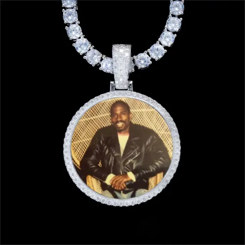 925S & VVS Moissanite 3D Circle Custom Picture Pendant sold by The GUU Shop