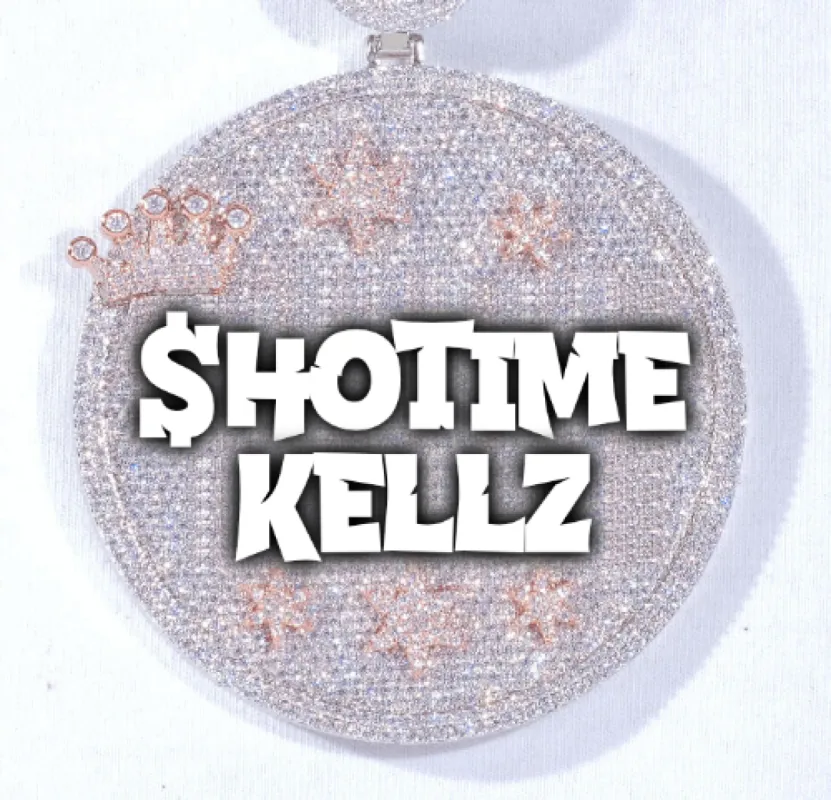 CUSTOM LETTER NECKLACE 3D BIG CROWN DISC sold by The GUU Shop