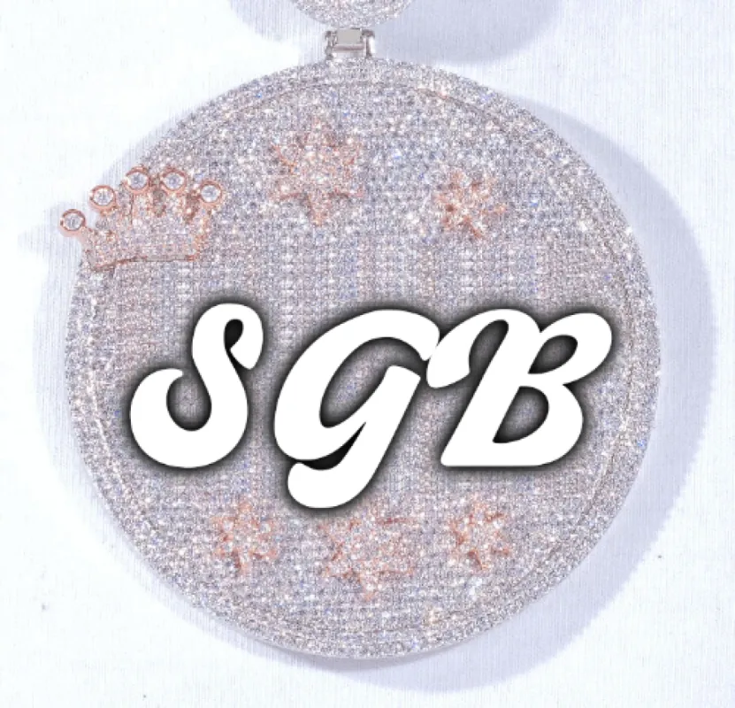 CUSTOM LETTER NECKLACE 3D BIG CROWN DISC sold by The GUU Shop