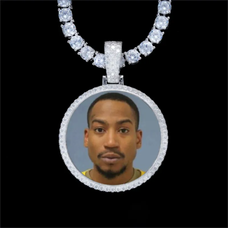 925S & VVS Moissanite 3D Circle Custom Picture Pendant sold by The GUU Shop