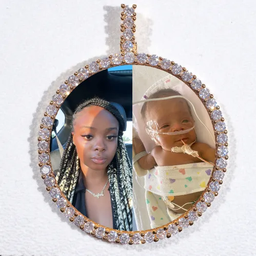 LARGE 3D CIRCLE CUSTOM PICTURE PENDANT sold by The GUU Shop