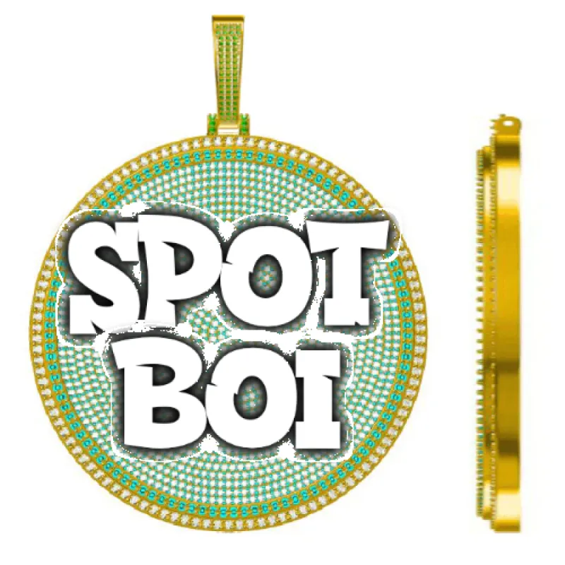 CUSTOM LETTER NECKLACE 3D BIG DISC sold by The GUU Shop