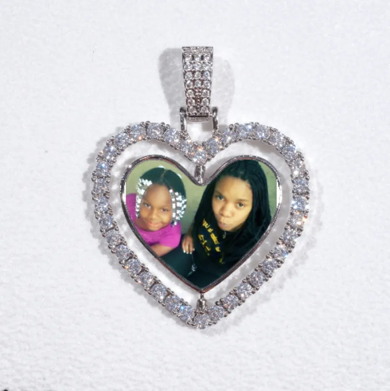 3D Spinning 2-Faced Heart Custom Picture Pendant sold by The GUU Shop