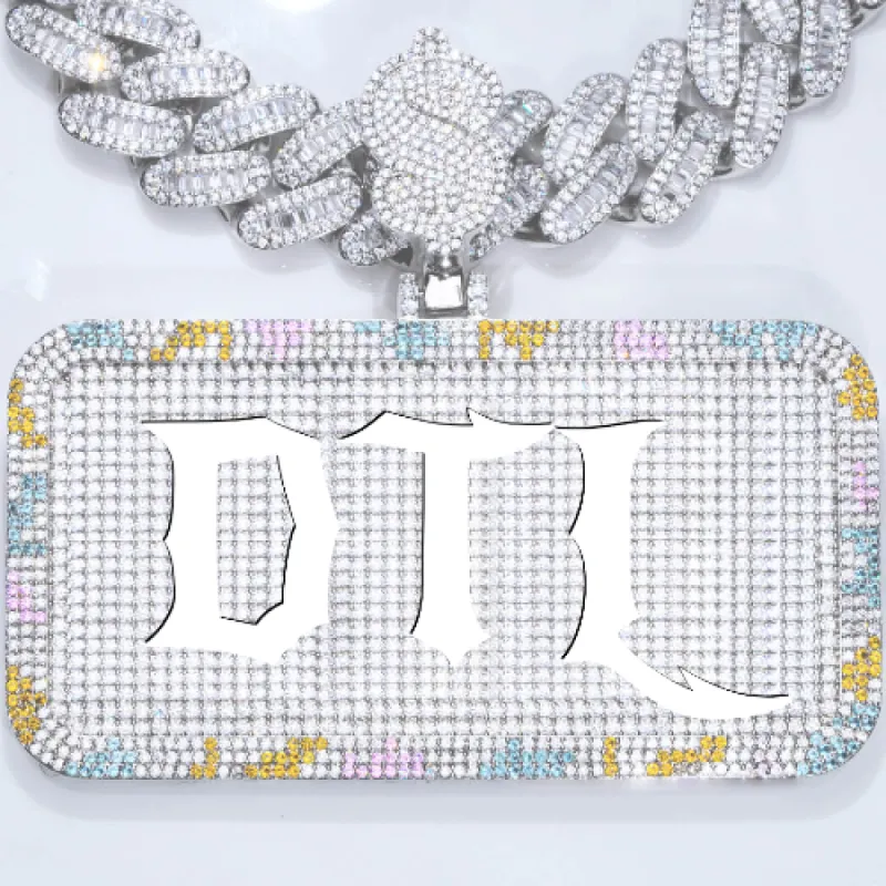 CUSTOM LETTER NECKLACE 3D COLORFUL SQUARE sold by The GUU Shop