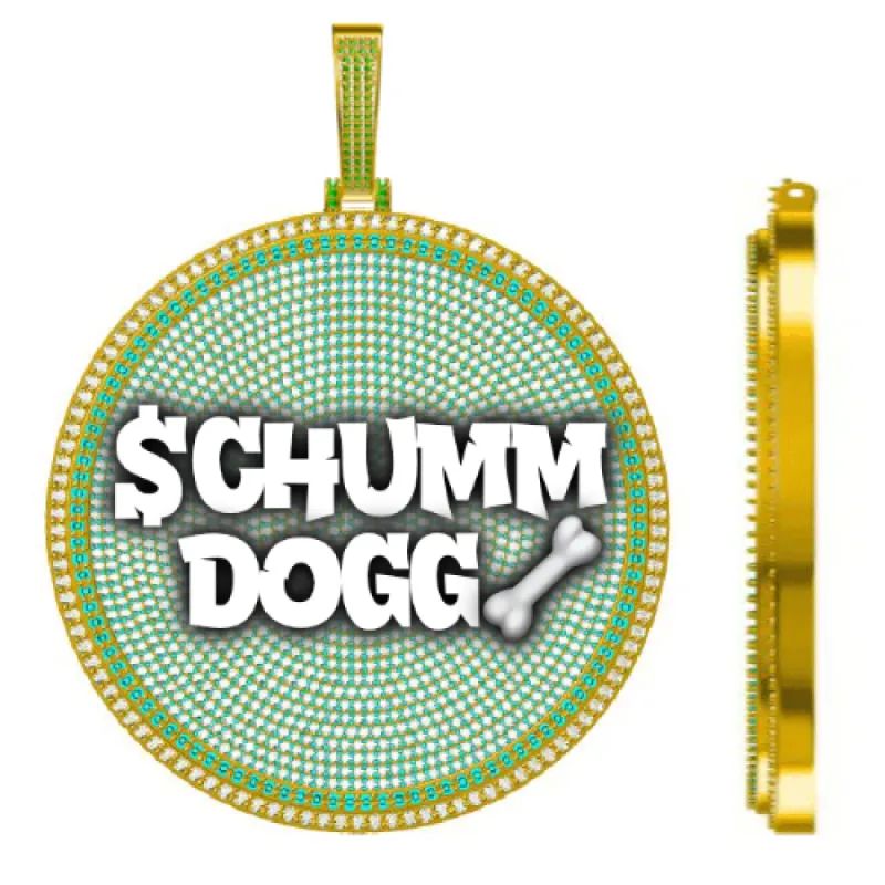 CUSTOM LETTER NECKLACE 3D BIG DISC sold by The GUU Shop