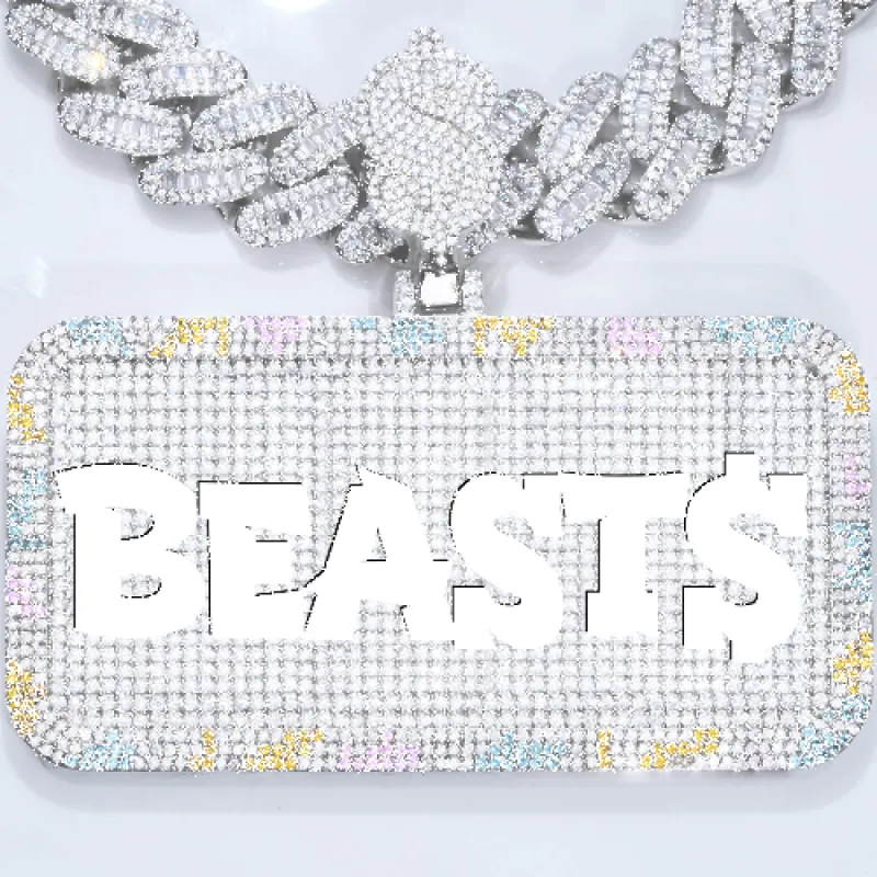 CUSTOM LETTER NECKLACE 3D COLORFUL SQUARE sold by The GUU Shop