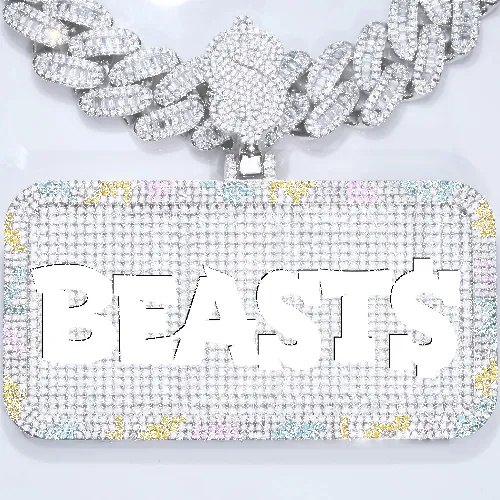 CUSTOM LETTER NECKLACE 3D COLORFUL SQUARE sold by The GUU Shop