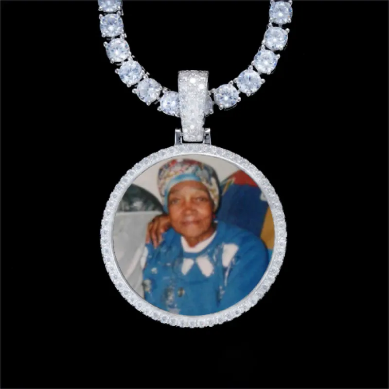 925S & VVS Moissanite 3D Circle Custom Picture Pendant sold by The GUU Shop
