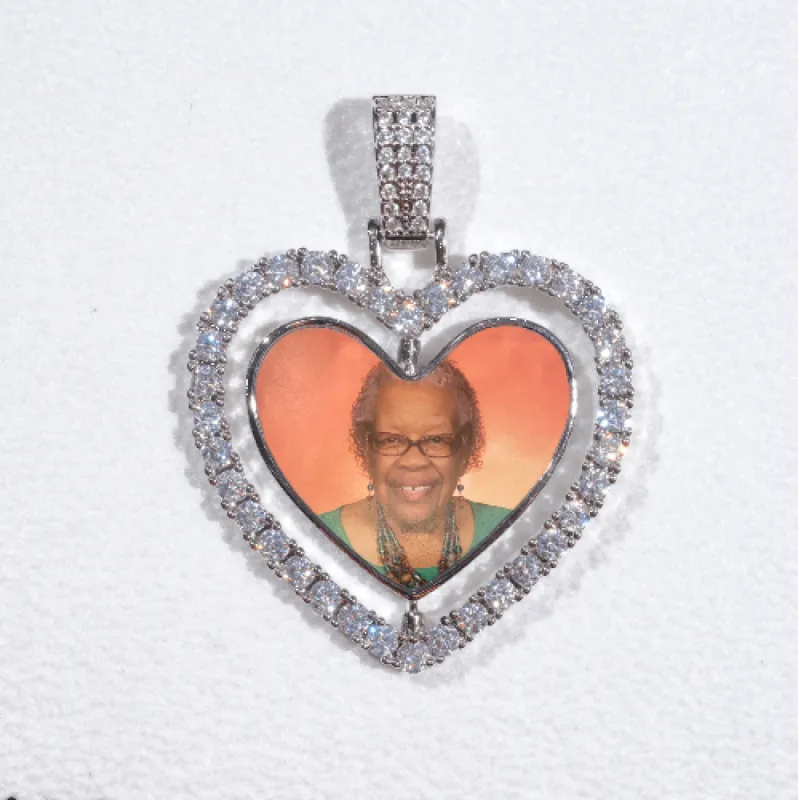 3D Spinning 2-Faced Heart Custom Picture Pendant sold by The GUU Shop