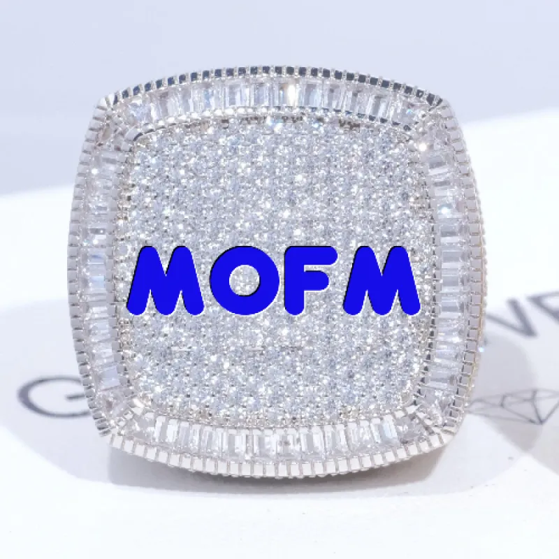 CUSTOM LETTER 3D ICED RING sold by The GUU Shop