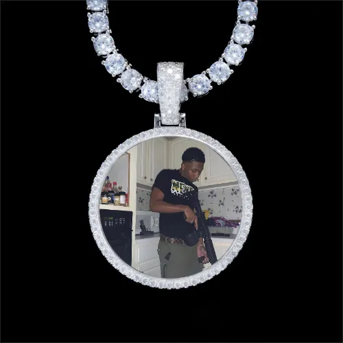 925S & VVS Moissanite 3D Circle Custom Picture Pendant sold by The GUU Shop