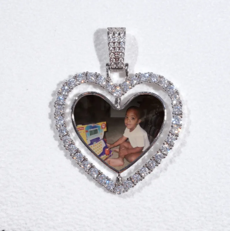 3D Spinning 2-Faced Heart Custom Picture Pendant sold by The GUU Shop