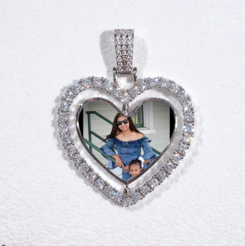 3D Spinning 2-Faced Heart Custom Picture Pendant sold by The GUU Shop