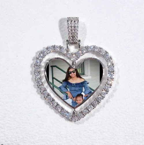 3D Spinning 2-Faced Heart Custom Picture Pendant sold by The GUU Shop