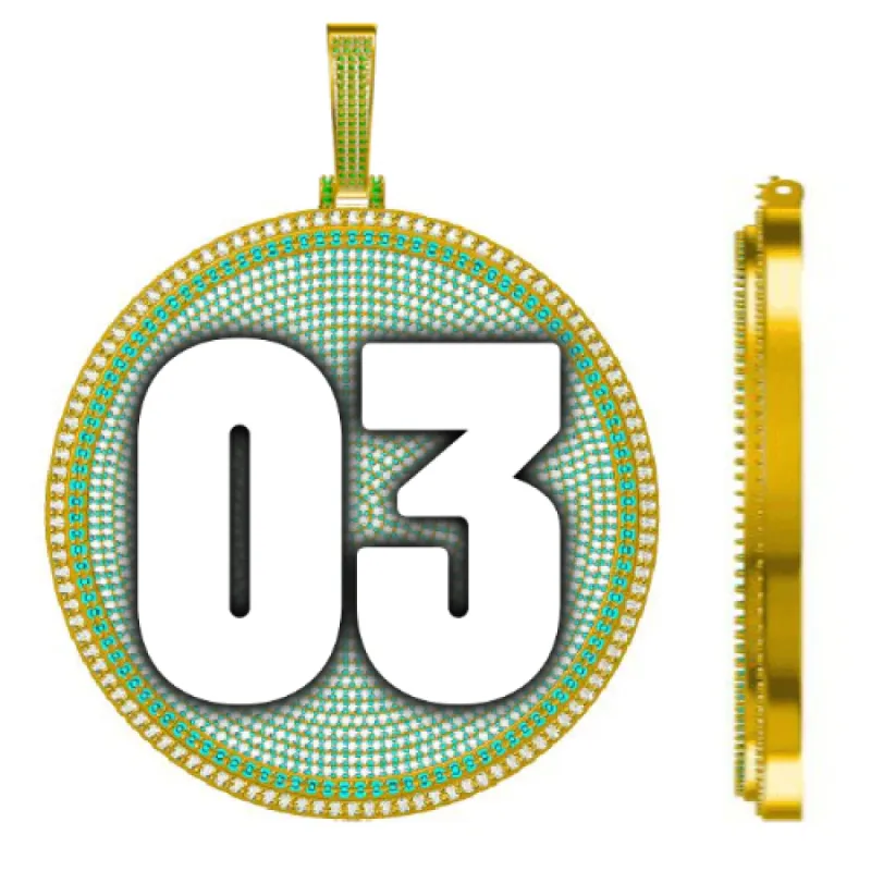 CUSTOM LETTER NECKLACE 3D BIG DISC sold by The GUU Shop