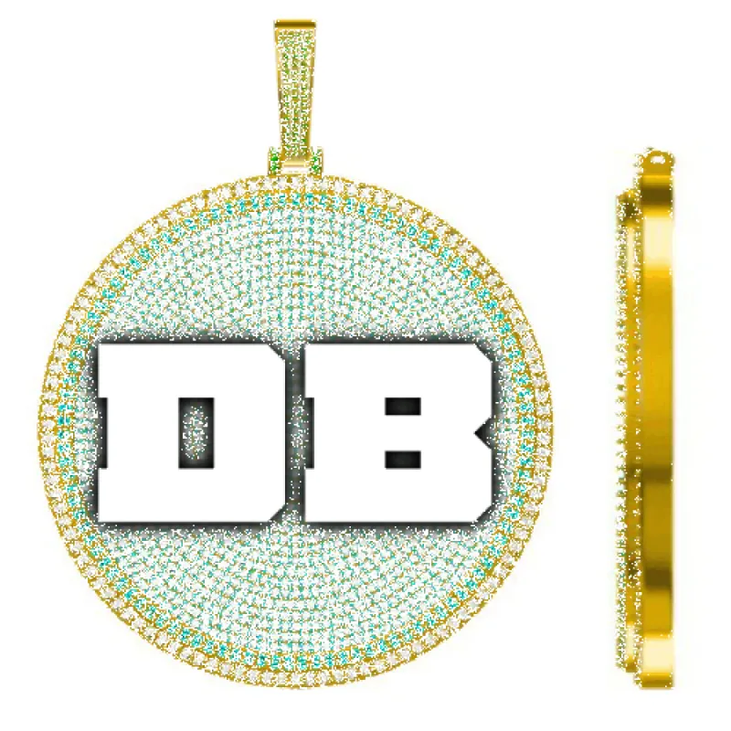 CUSTOM LETTER NECKLACE 3D BIG DISC sold by The GUU Shop