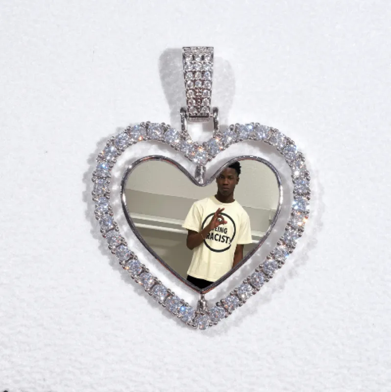 3D Spinning 2-Faced Heart Custom Picture Pendant sold by The GUU Shop