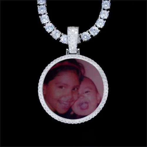 925S & VVS Moissanite 3D Circle Custom Picture Pendant sold by The GUU Shop