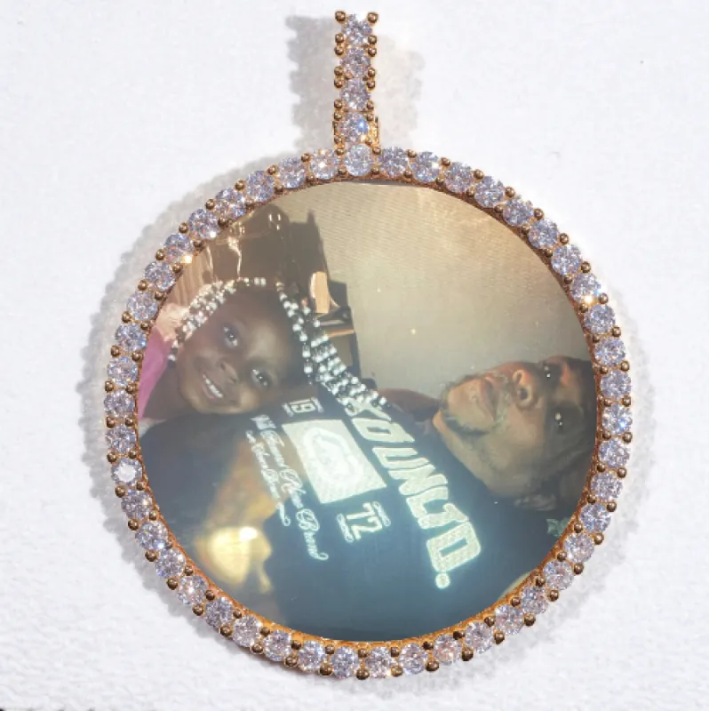LARGE 3D CIRCLE CUSTOM PICTURE PENDANT sold by The GUU Shop