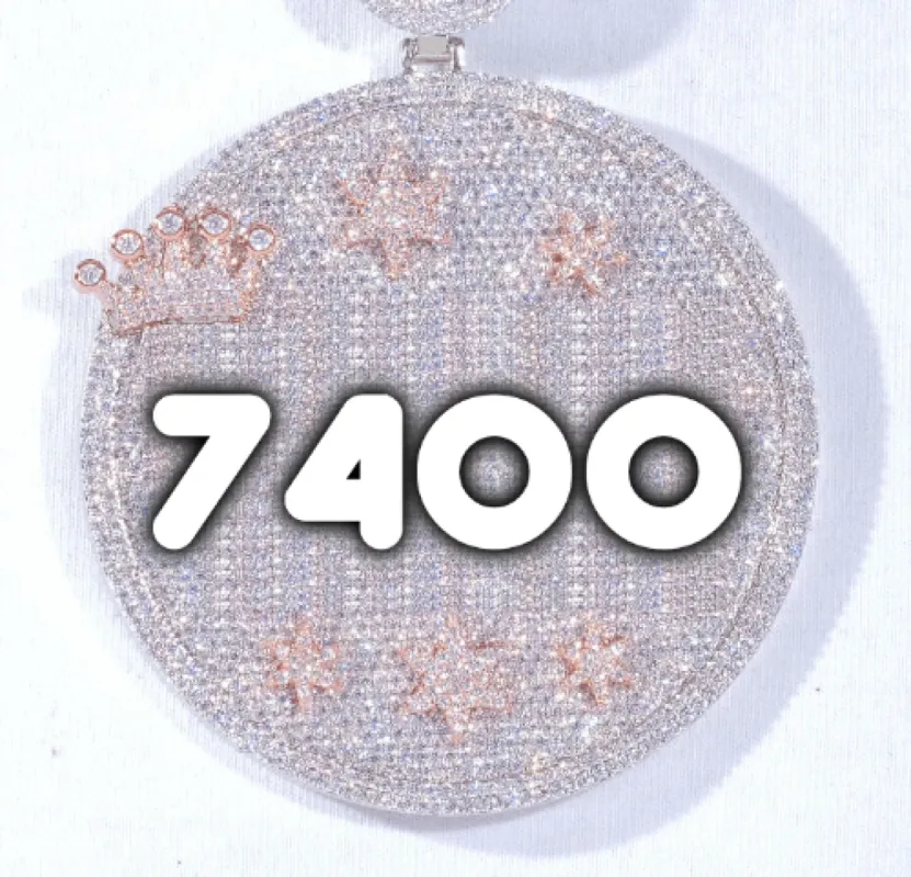 CUSTOM LETTER NECKLACE 3D BIG CROWN DISC made by The GUU Shop