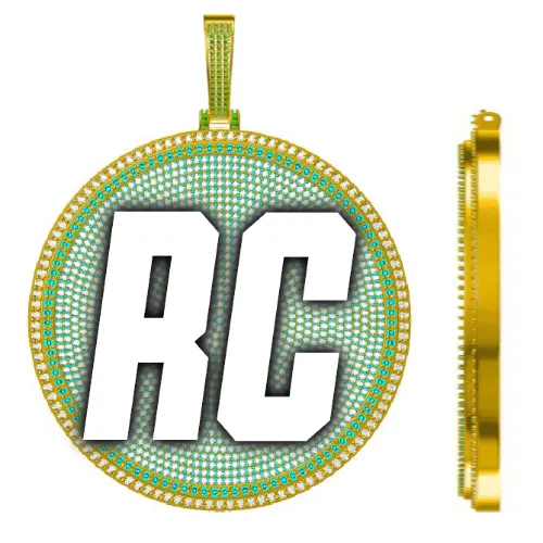 CUSTOM LETTER NECKLACE 3D BIG DISC sold by The GUU Shop