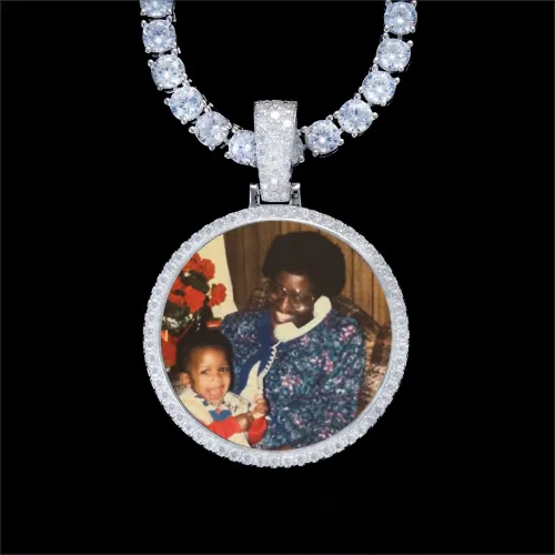 925S & VVS Moissanite 3D Circle Custom Picture Pendant sold by The GUU Shop