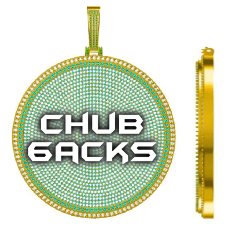 CUSTOM LETTER NECKLACE 3D BIG DISC sold by The GUU Shop