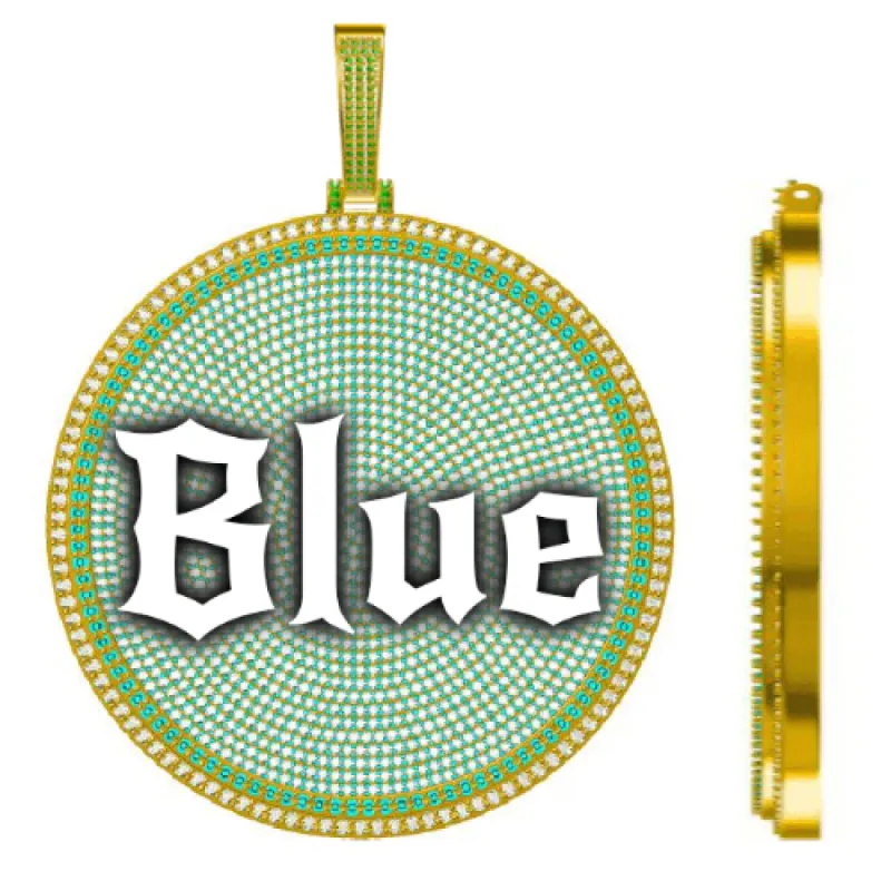 CUSTOM LETTER NECKLACE 3D BIG DISC sold by The GUU Shop