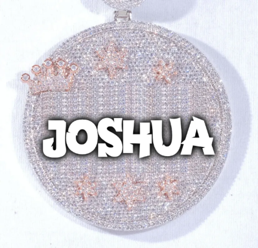 CUSTOM LETTER NECKLACE 3D BIG CROWN DISC made by The GUU Shop