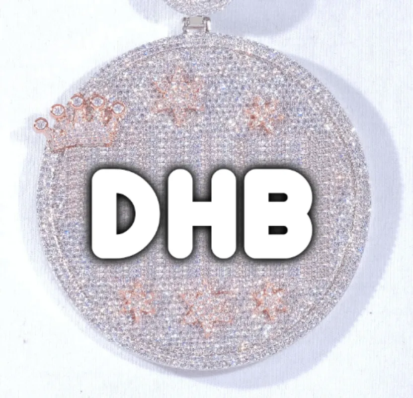 CUSTOM LETTER NECKLACE 3D BIG CROWN DISC made by The GUU Shop