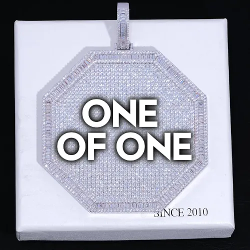 CUSTOM LETTER NECKLACE 3D BIG OCTAGON sold by The GUU Shop