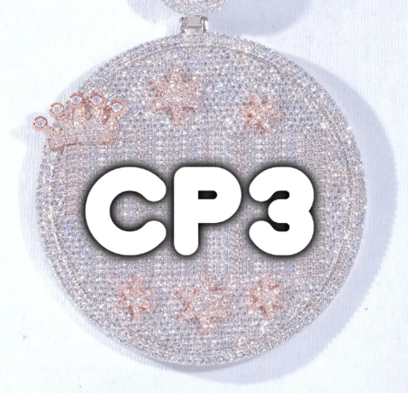 CUSTOM LETTER NECKLACE 3D BIG CROWN DISC made by The GUU Shop