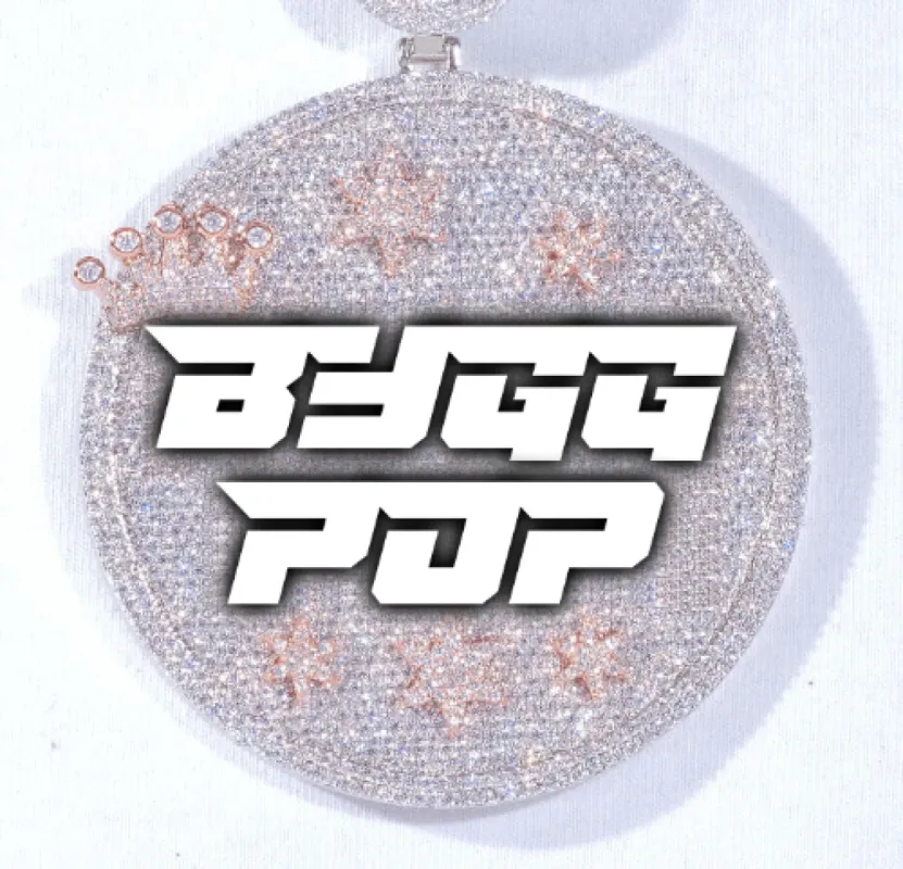 CUSTOM LETTER NECKLACE 3D BIG CROWN DISC sold by The GUU Shop