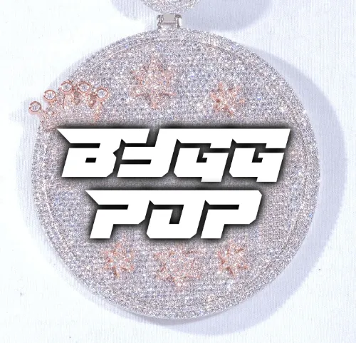 CUSTOM LETTER NECKLACE 3D BIG CROWN DISC sold by The GUU Shop