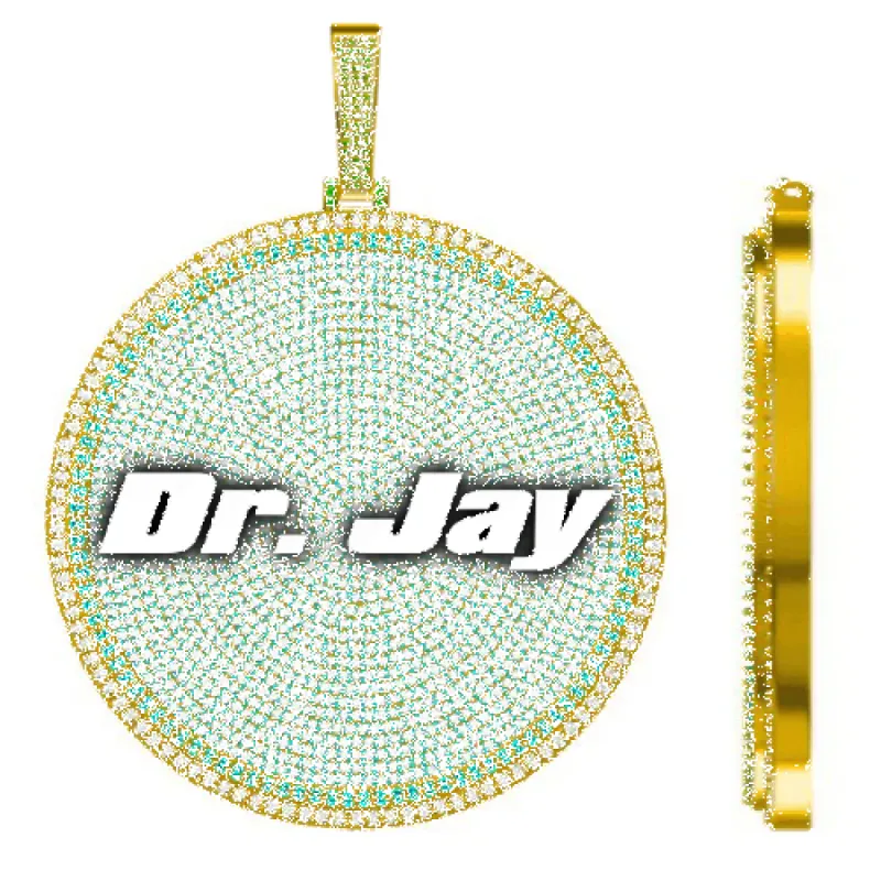 CUSTOM LETTER NECKLACE 3D BIG DISC sold by The GUU Shop