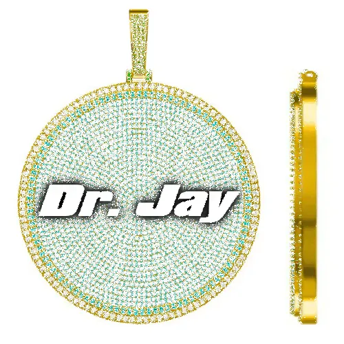 CUSTOM LETTER NECKLACE 3D BIG DISC sold by The GUU Shop