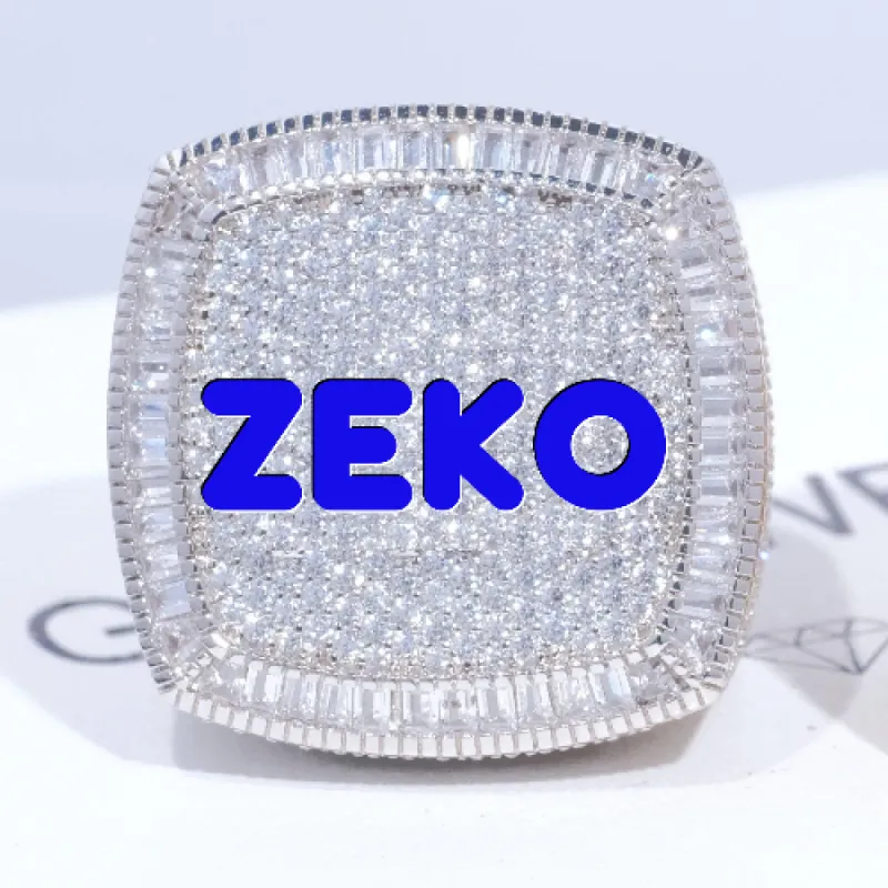 CUSTOM LETTER 3D ICED RING sold by The GUU Shop