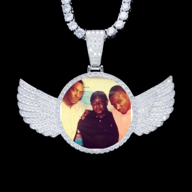 925S & VVS Moissanite 3D Wing Custom Picture Pendant sold by The GUU Shop