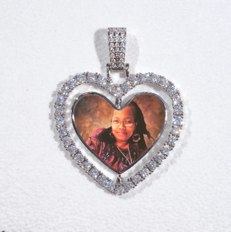3D Spinning 2-Faced Heart Custom Picture Pendant sold by The GUU Shop
