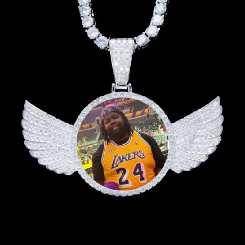 925S & VVS Moissanite 3D Wing Custom Picture Pendant sold by The GUU Shop