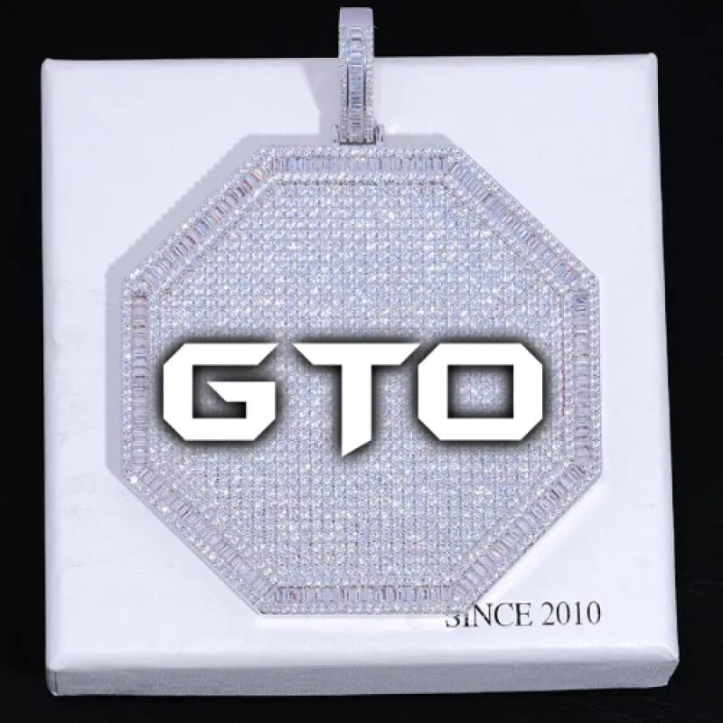 CUSTOM LETTER NECKLACE 3D BIG OCTAGON sold by The GUU Shop